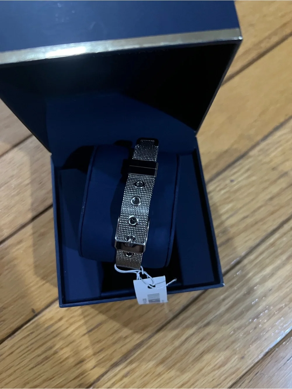 Adrienne Vittadini Navy Gift Box with Gold Trim